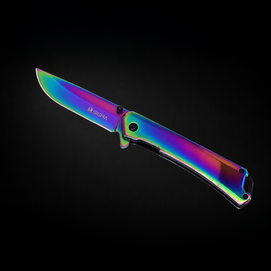 Sigma Ball Bearing Folding Knife -3 1/2" Blade / 4 3/4" Handle / Bearing System / Rainbow