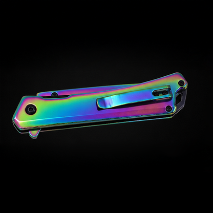 Sigma Ball Bearing Folding Knife -3 1/2" Blade / 4 3/4" Handle / Bearing System / Rainbow