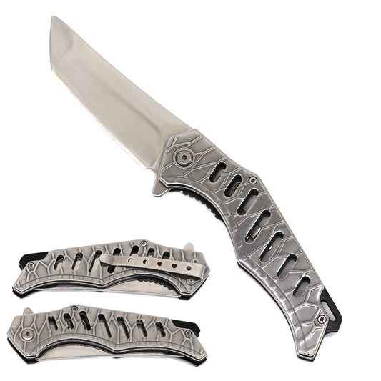 Chrome Tanto Spring Assisted Pocket Knife