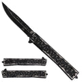 Falcon Spring Assisted Pocket Knife - Engraved Leaves Black