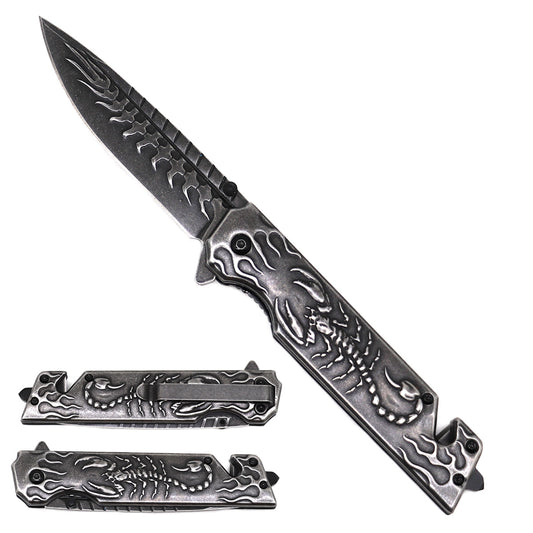 9" Overall Semi Automatic Folding Knife Scorpion