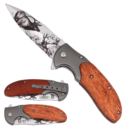 4.75" Deer  Blade / Stainless Steel+Wooden Handle