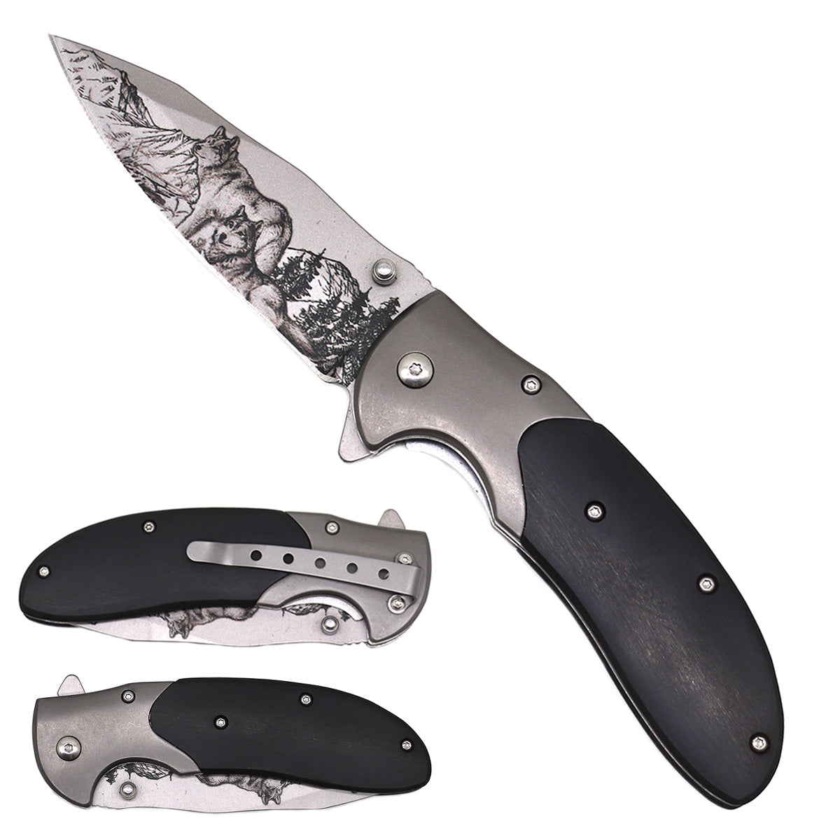 4.75"  Wolf Blade / Stainless Steel+Wooden Handle