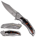 Falcon Black & Red on Chrome Handle Pocket Knife