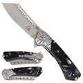 Falcon Spring-Assisted Knife, Silver Blade & Black Handle | KS3803SLBA