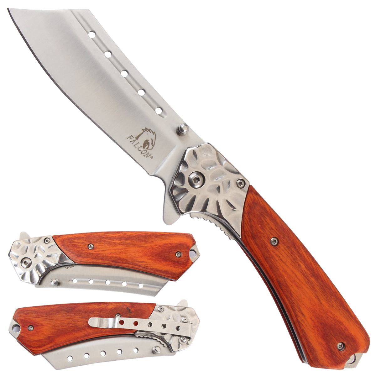 Falcon Spring Assisted Pocket Knife Steel Blade