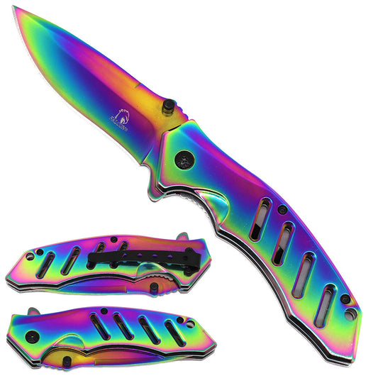 Falcon 8" Rainbow Spring Assisted Pocket Knife