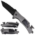 8" Grey American Flag Spring Assisted Pocket Knife