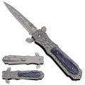Folding Pocket Knife with 3mm Mirror-Gloss Blade & Steel Handle | KS4071CH