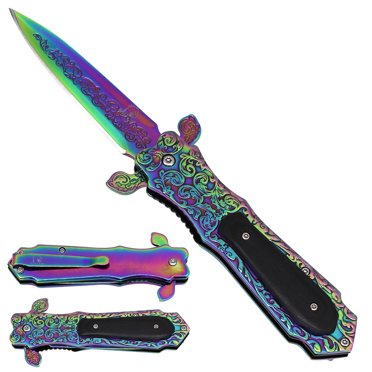 Spring-Assisted Folding Pocket Knife with 3mm Mirror-Gloss Blade & Steel Handle | KS4071RB