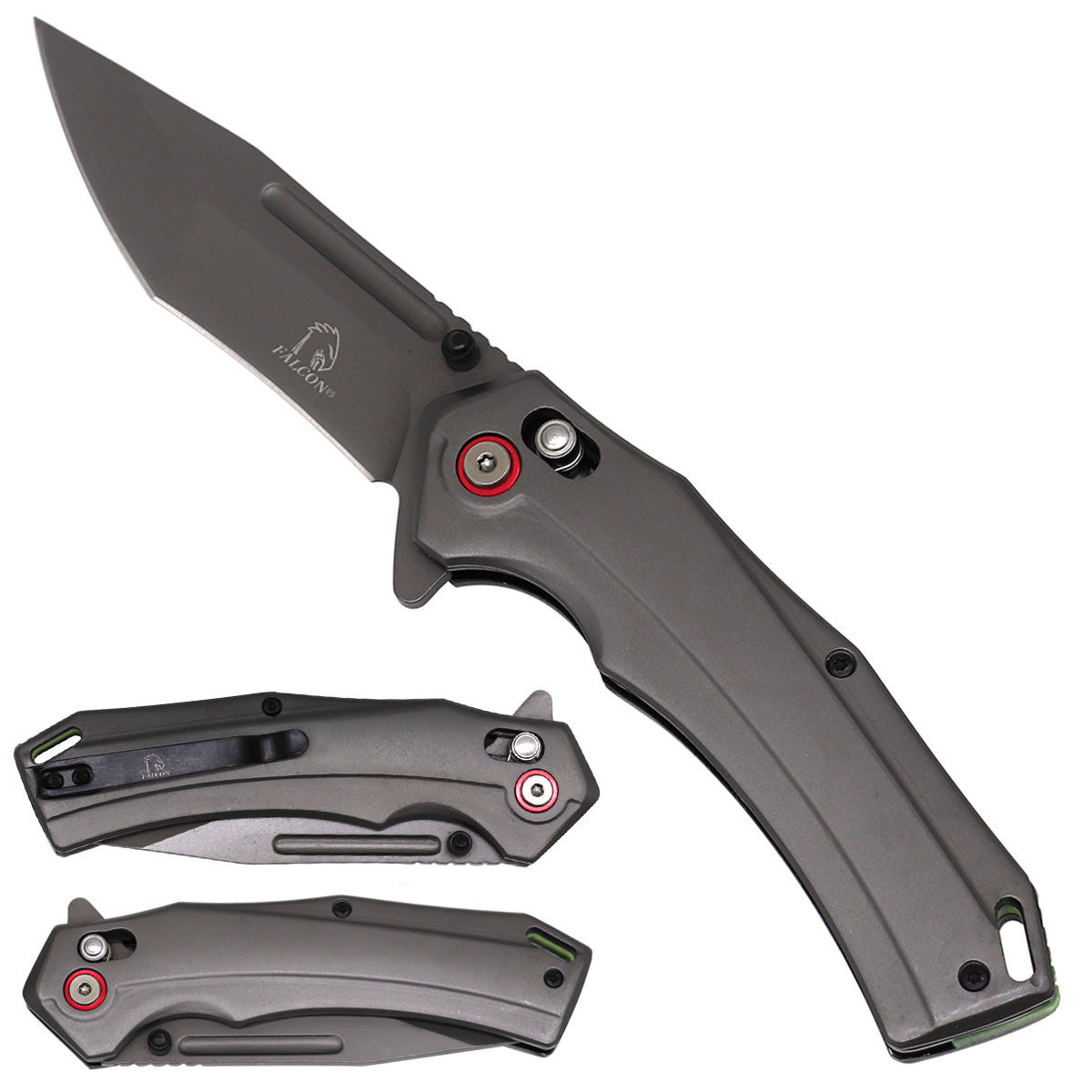 Falcon Gray Axis Lock Pocket Knife