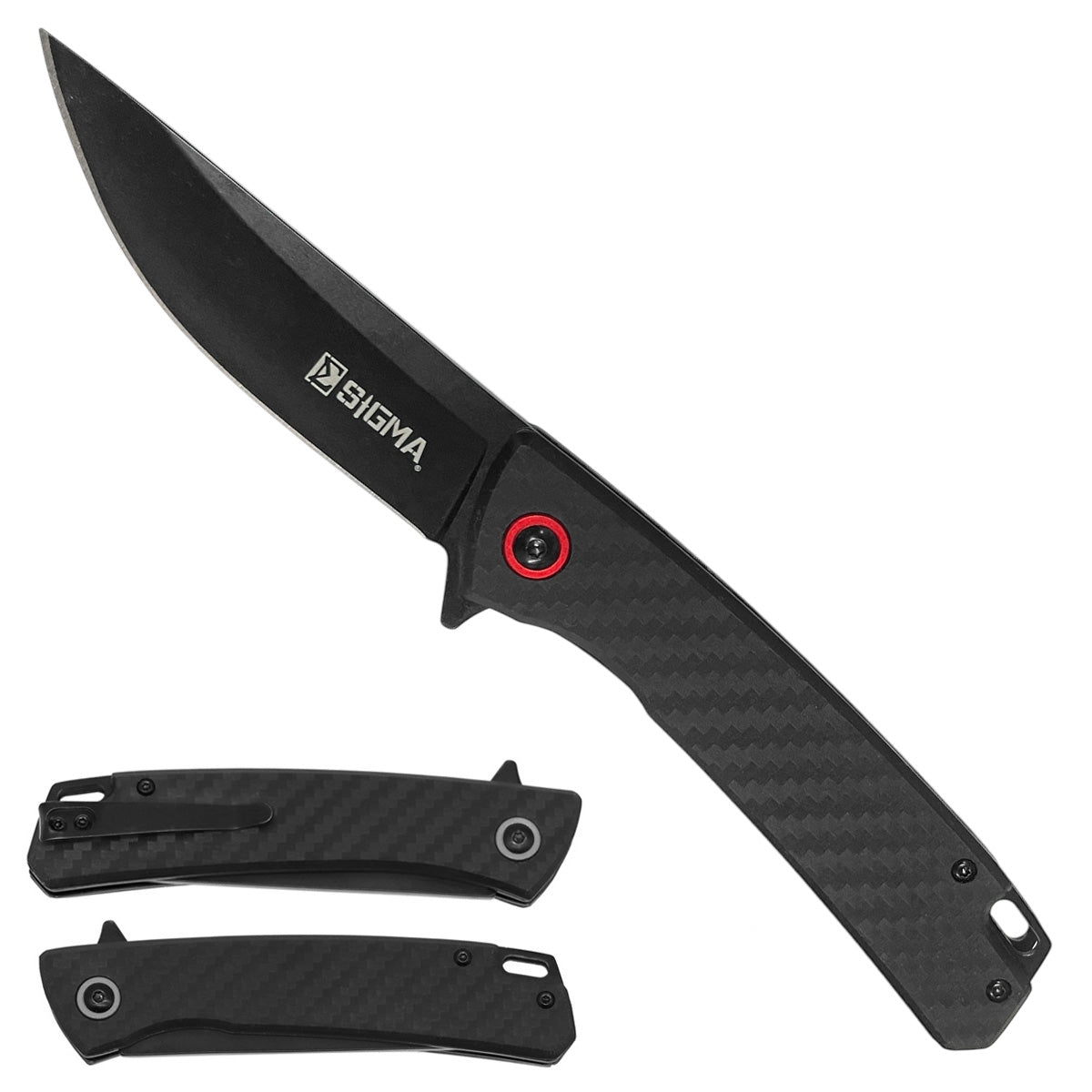 Sigma Ball Bearing Pocket Knife - Carbon Fiber Handle