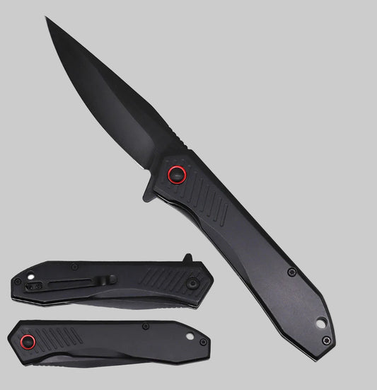 Spring Assisted Pocket Knife - 3" Black Blade / Black Handle / Assisted Knife
