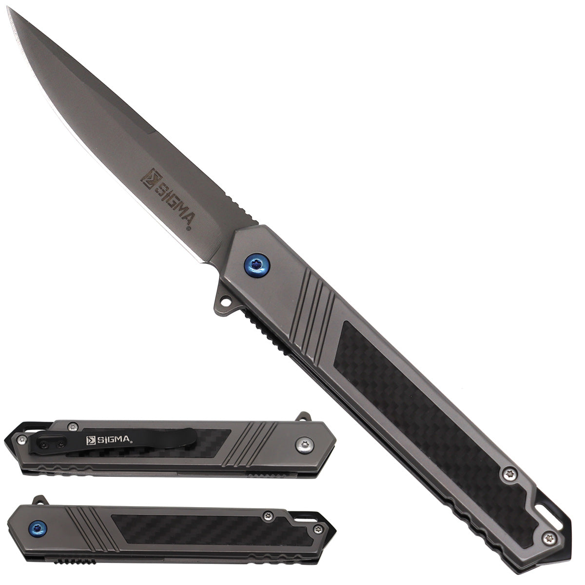 Wholesale Knives for Resellers |Sigma Ball Bearing Gray Pocket Knife