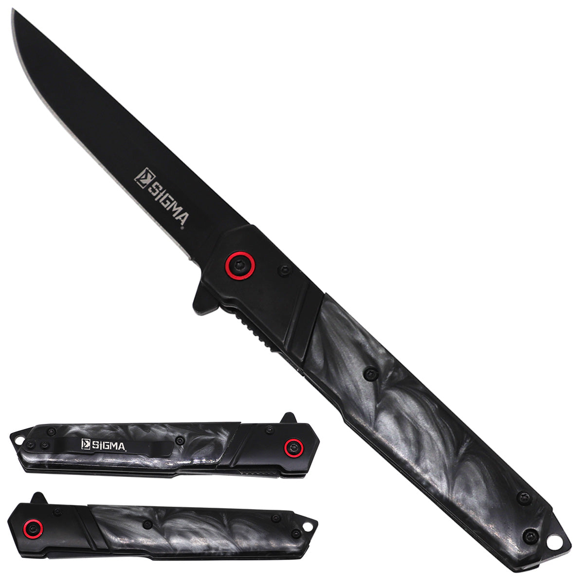 Sigma Wood Handle Ball Bearing Flipper Knife