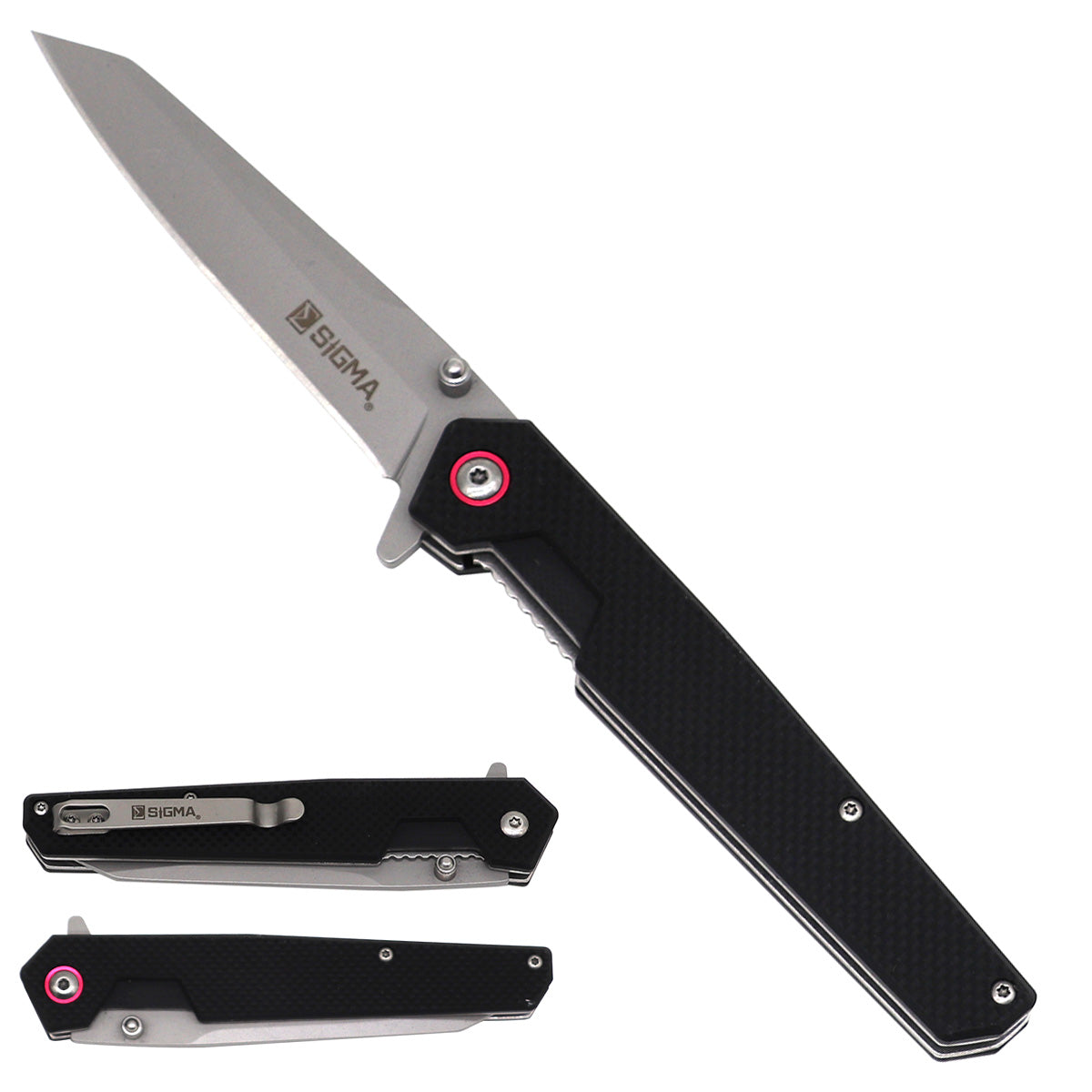 Sigma Ball Bearing Flipper Knife with G10 Handle - Black