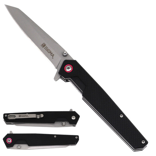 Sigma Ball Bearing Flipper Knife with G10 Handle - Black
