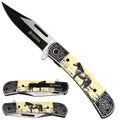 Sigma ball-bearing flipper knife with 3.5-inch blade and ebony handle, SKU KSB3062HR