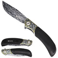 Sigma Damascus Ball-Bearing Pocket Knife - Wood Handle