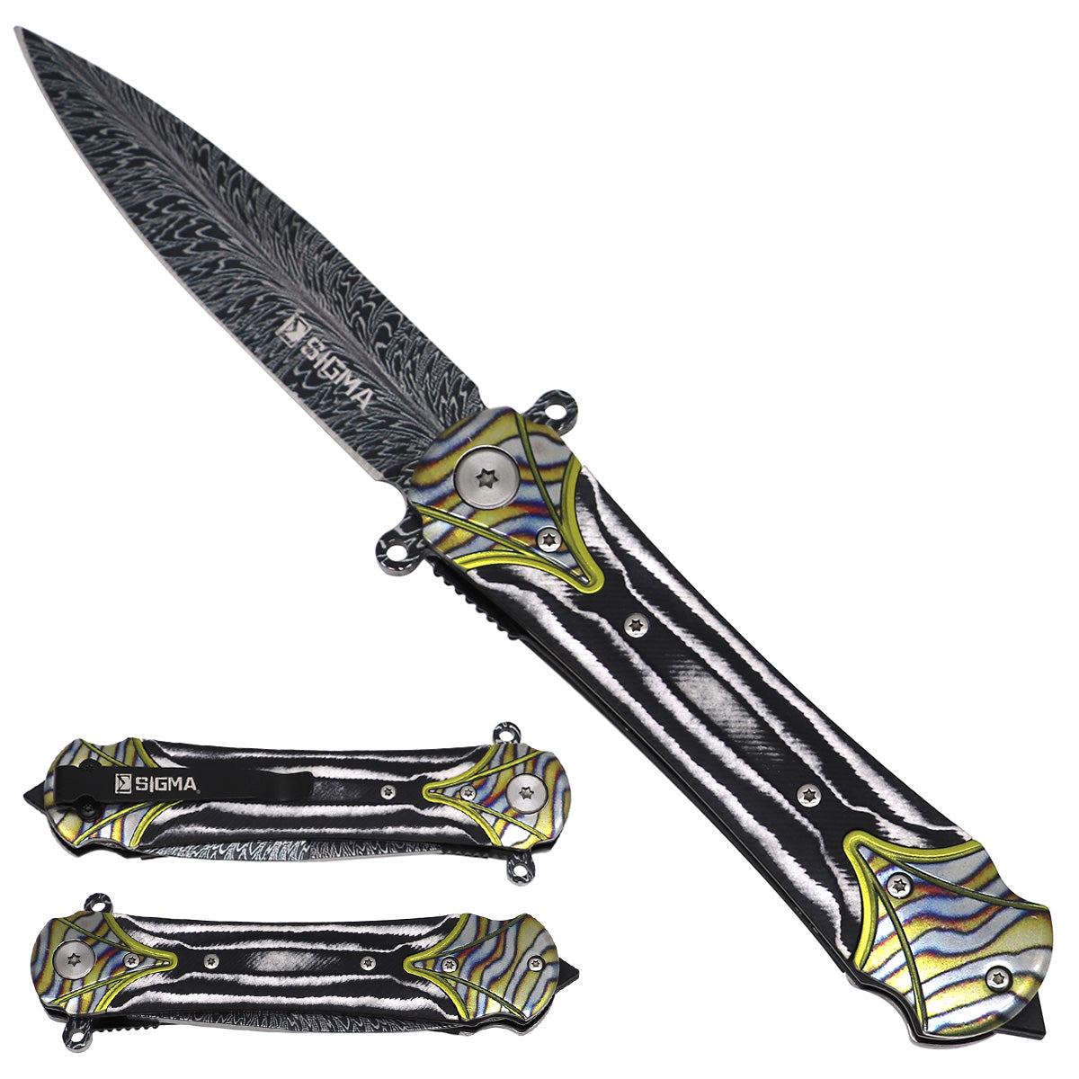 Sigma Ball-Bearing Folding Knife with Micarta & Steel Handle – KSB348DMBM