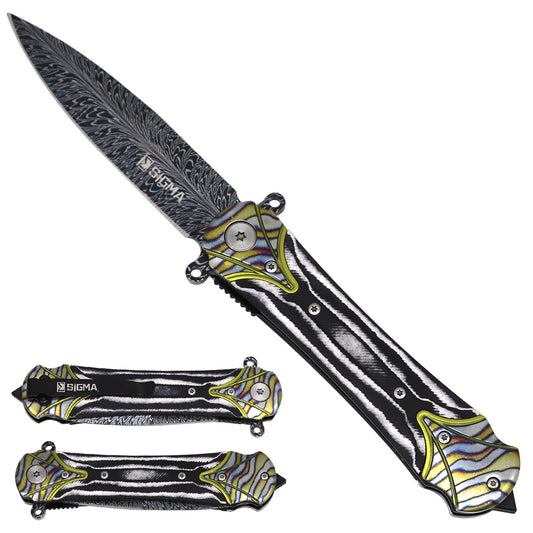 Sigma Ball-Bearing Folding Knife with Micarta & Steel Handle – KSB348DMBM