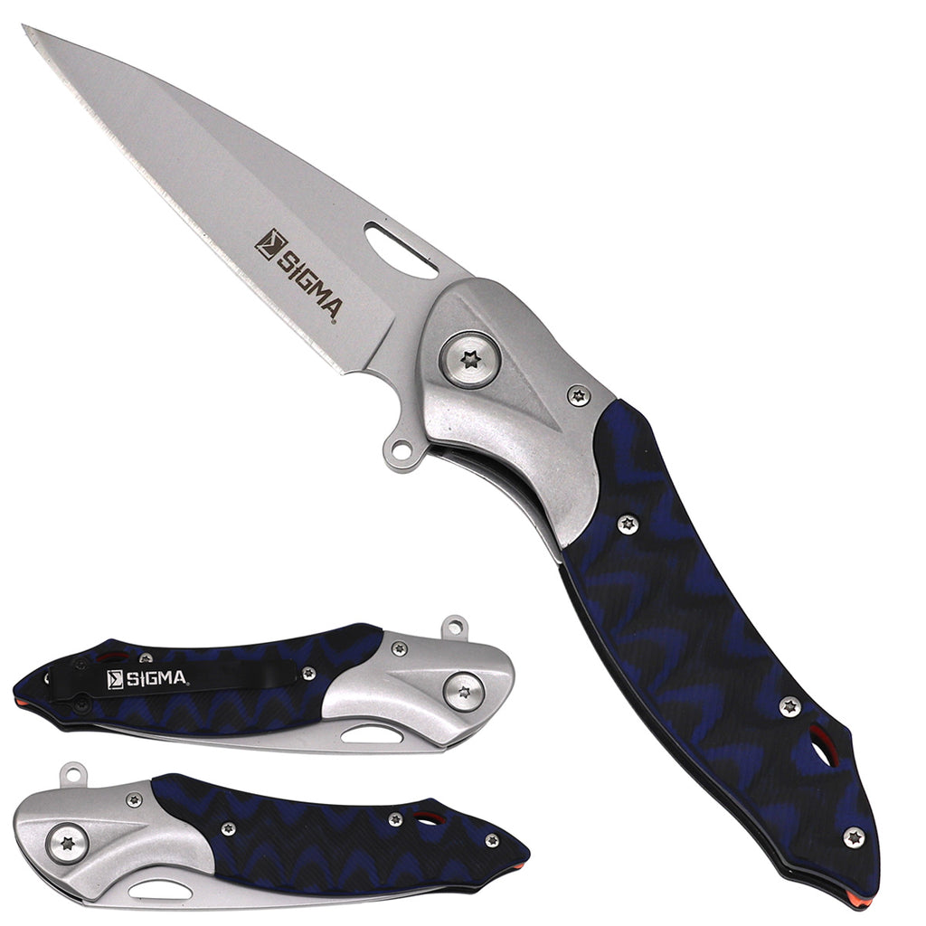 Sigma Curved Ball Bearing Pocket Knife - Inlaid Micarta