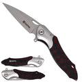 Sigma Curved Blue Ball Bearing Pocket Knife - Inlaid Micarta