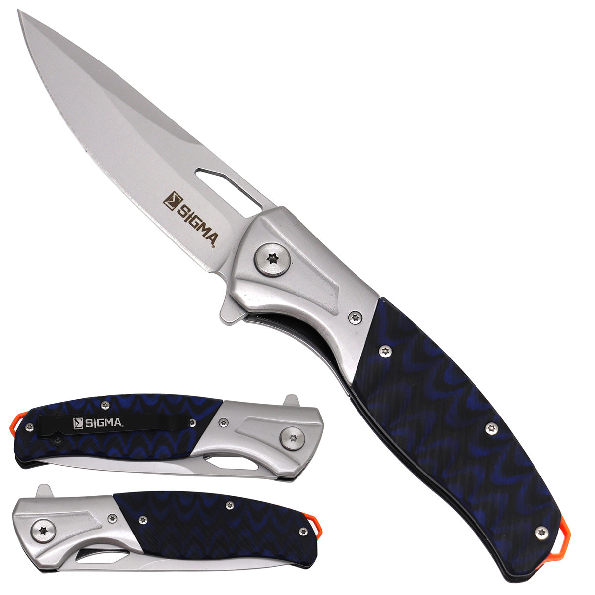 Sigma Ball Bearing Flipper Knife - Gray Titanium and Micarta Handle