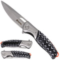 Sigma Ball-Bearing Flipper Knife - Gray Titanium and Micarta Handle | KSB413GGMK