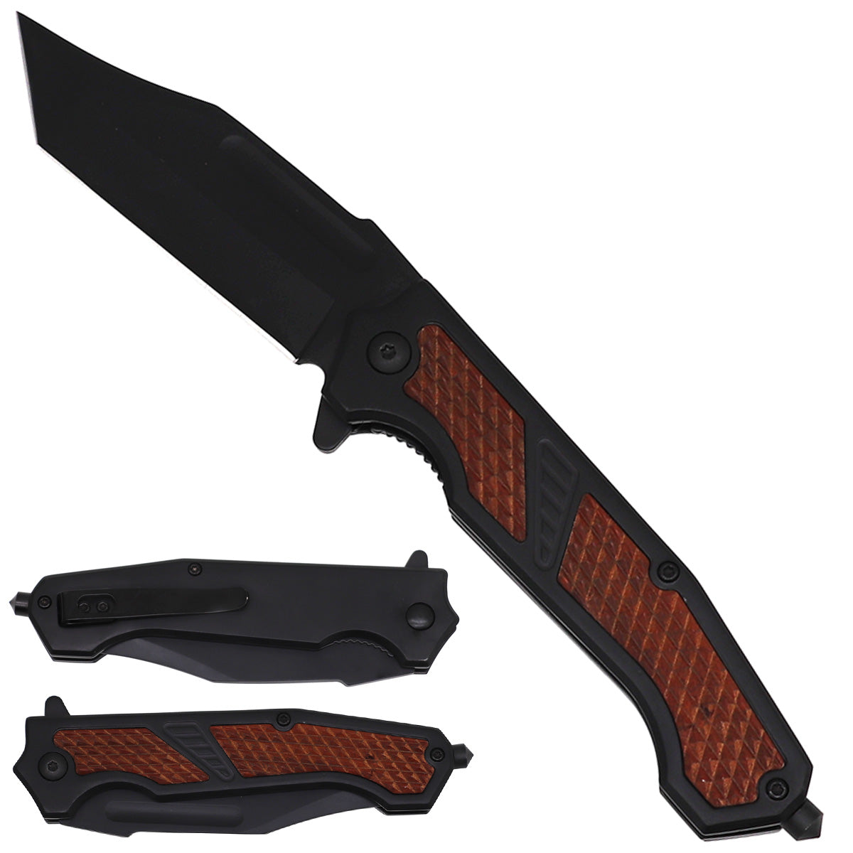 Sigma Ball Bearing Flipper Knife with Wood-Color G10 Inlay
