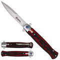 Sigma Ball Bearing Flipper Knife with Red Micarta Handle