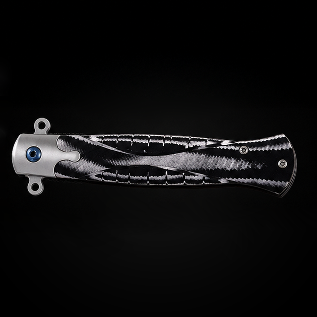 Sigma Ball Bearing Flipper Knife - Black & White Micarta Handle