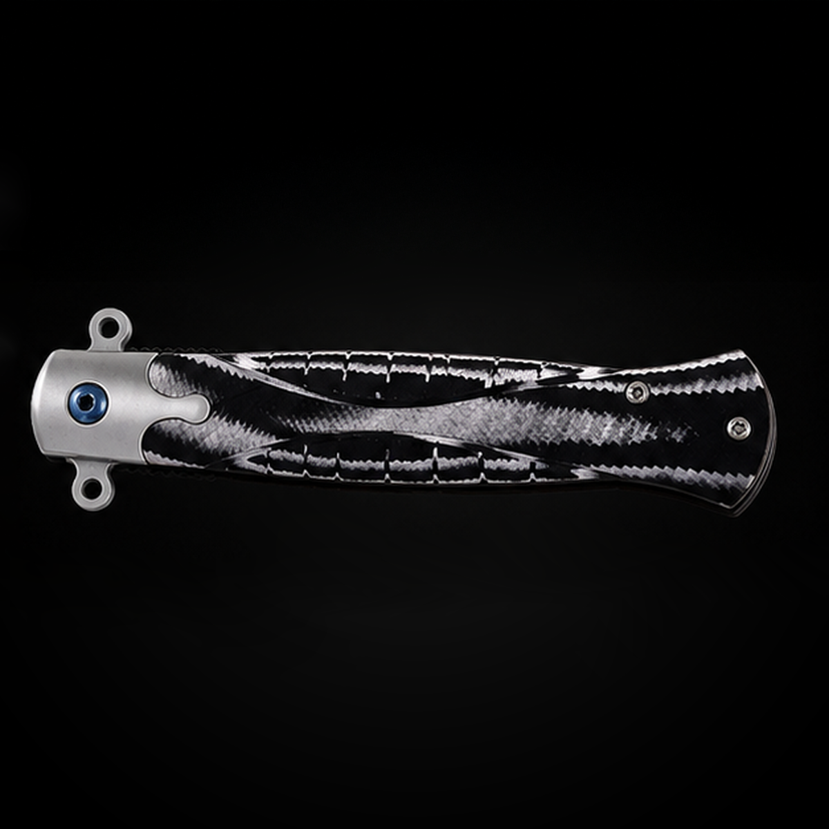 Sigma Ball Bearing Flipper Knife - Black & White Micarta Handle