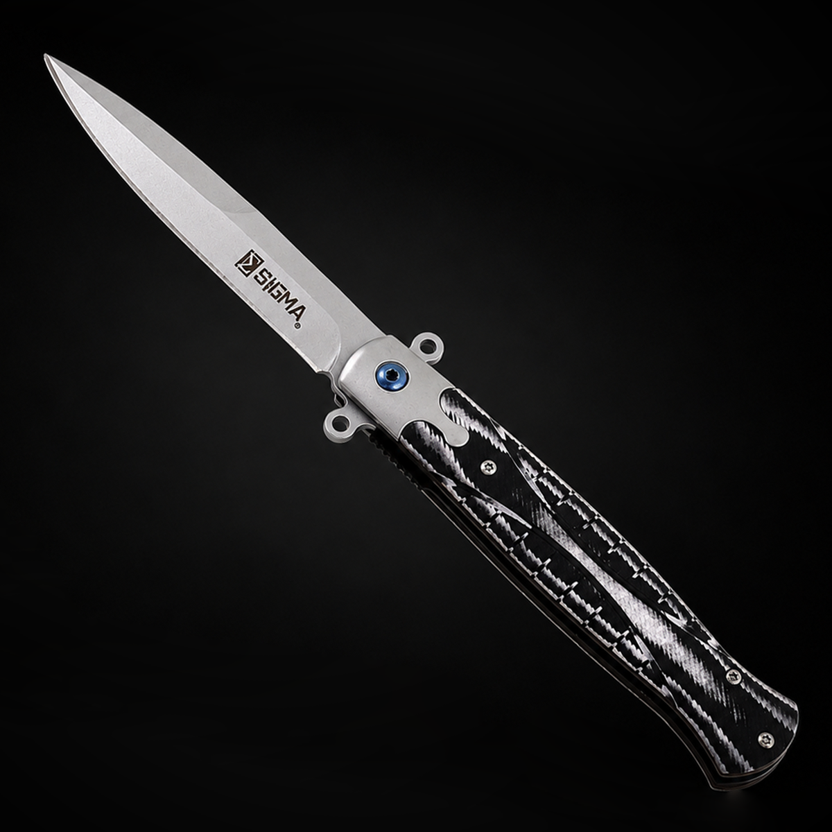 sigma-ball-bearing-flipper-knife-black-white-micarta-handle