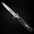 Sigma Ball Bearing Flipper Knife - Black & White Micarta Handle