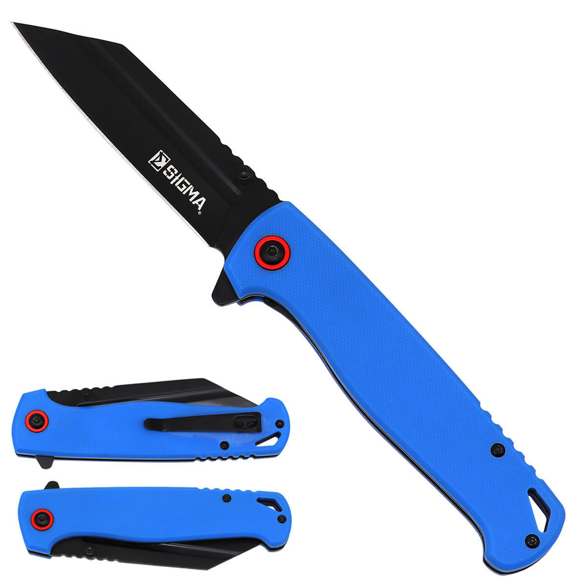 Sigma Ball Bearing Blue Handle Pocket Knife