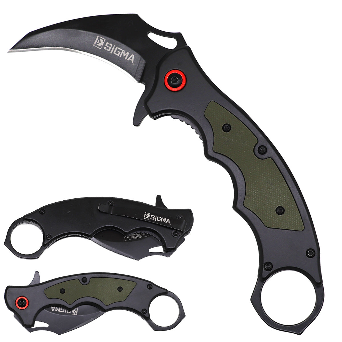Sigma KSB856BFB Ball-Bearing Knife | 3 mm Gray Titanium Blade