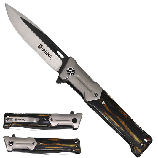 Sigma D2 Ball Bearing Pocket Knife - Bamboo Fiber Handle