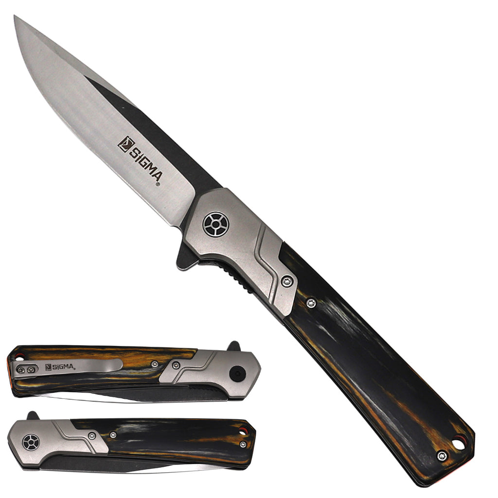 Sigma D2 Ball Bearing Pocket Knife - Bamboo Fiber Handle