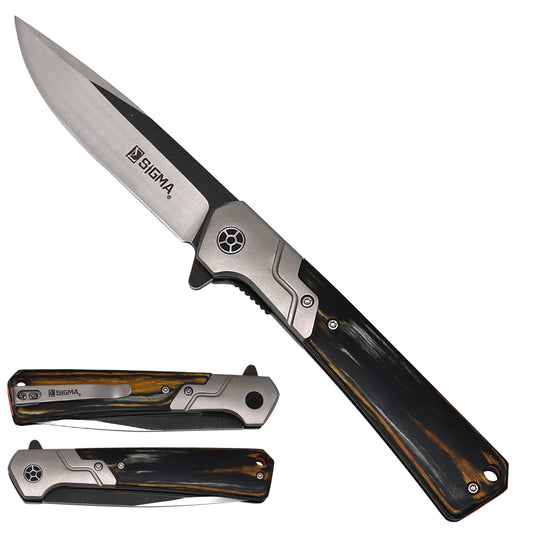 Sigma D2 Ball Bearing Pocket Knife - Bamboo Fiber Handle