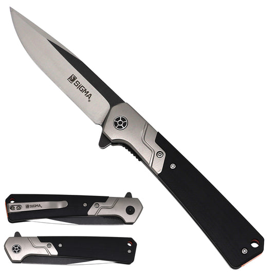 Sigma D2 Ball Bearing Pocket Knife - Black G10 Handle