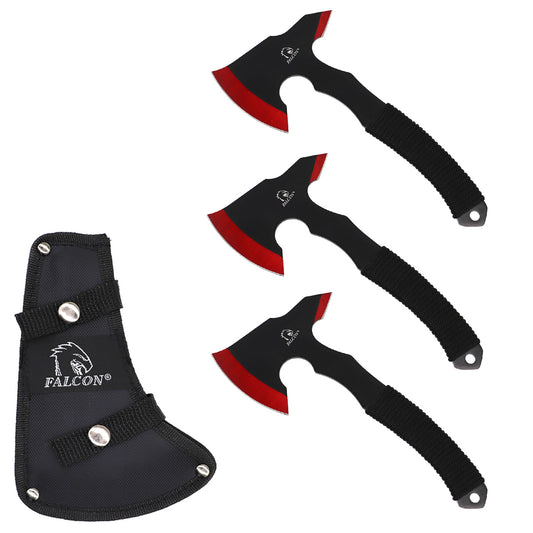 Falcon 3 Piece Axe Set Red