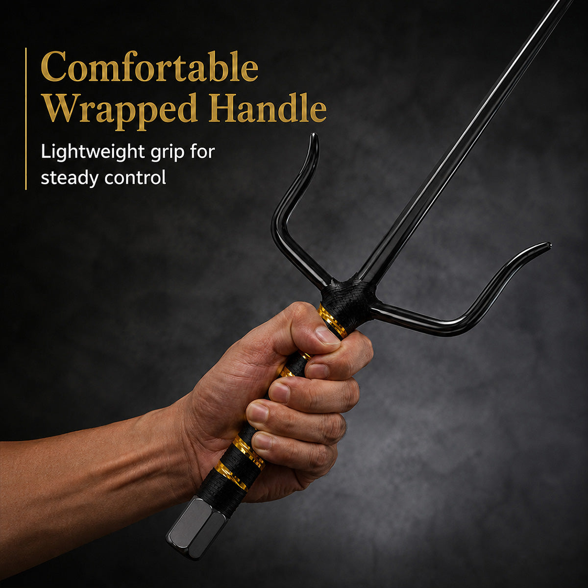 21" Black Sai with black/gold  plastic wrapped handle.