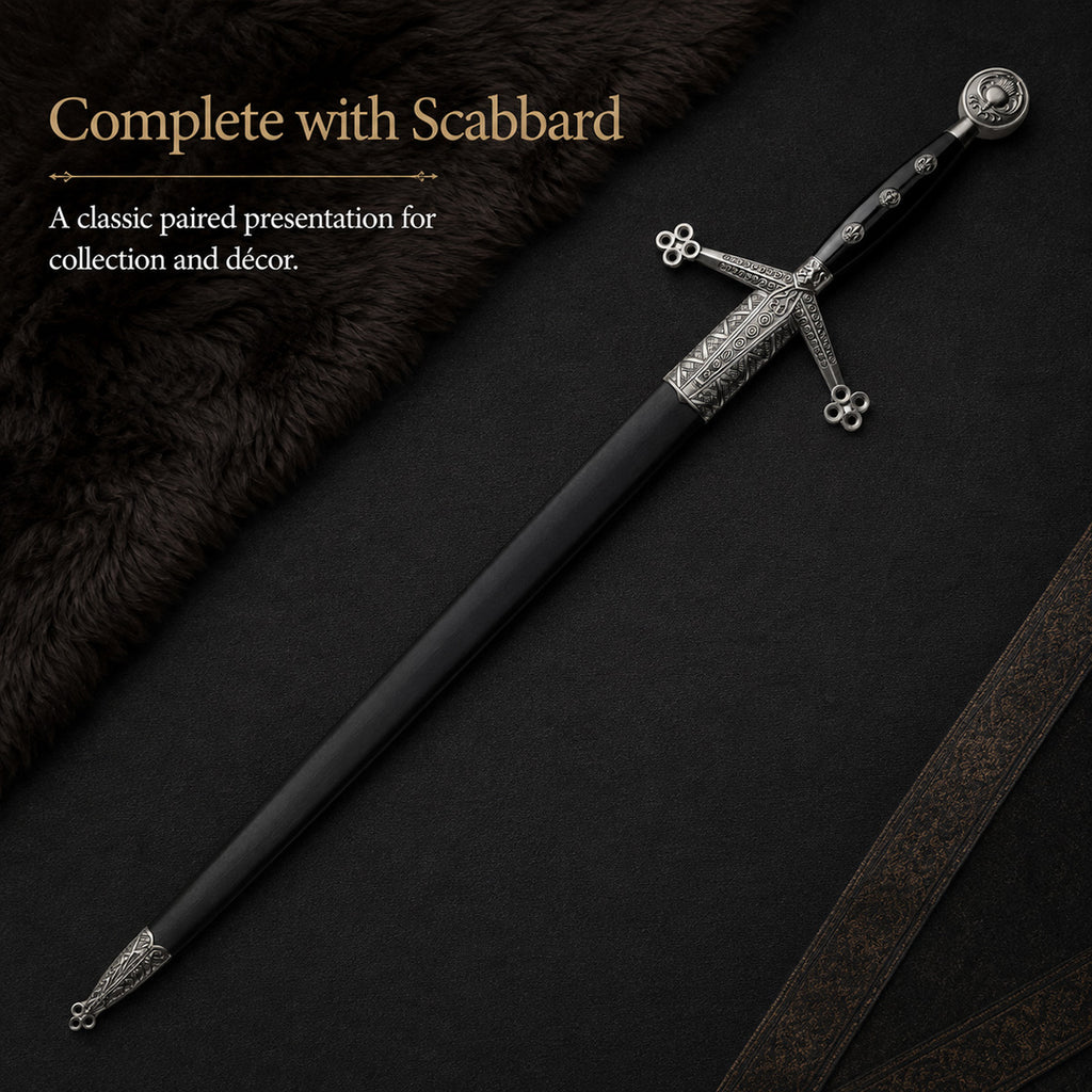 43 3/4" Claymore Sword with Scabbard