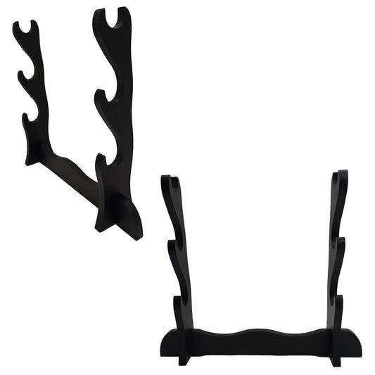 3 Pcs Black Samurai Sword Table Stand