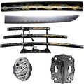 SA123BK-GDG 3-Piece Samurai Sword Set | Black Saya, Golden Dragon