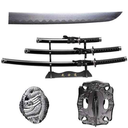 Samurai Sword Set - 3 PCS Set Katana, Wakizashi and Tanto Set