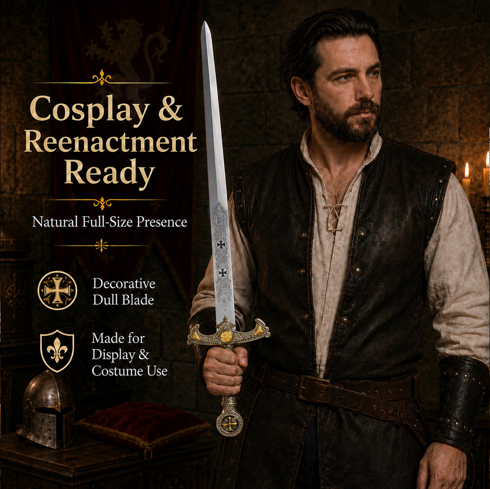 47" Knights of Templar Sword