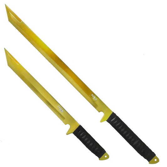 2 PCs Gold Machete Set