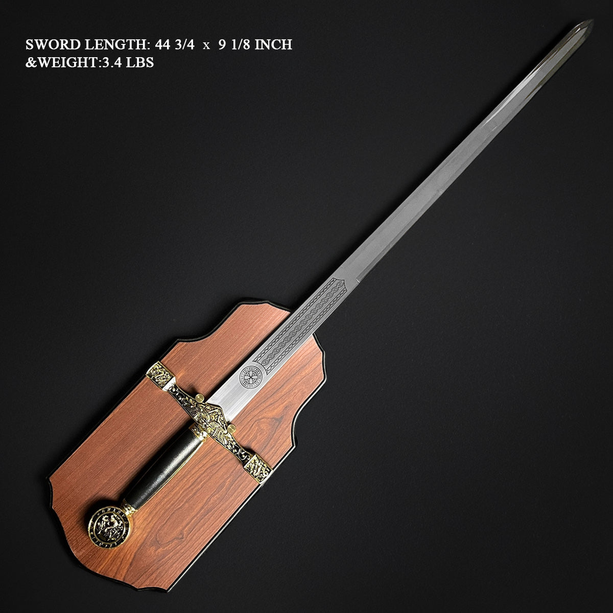 45" Excalibur Sword With Hanging Plaque Knight Collection